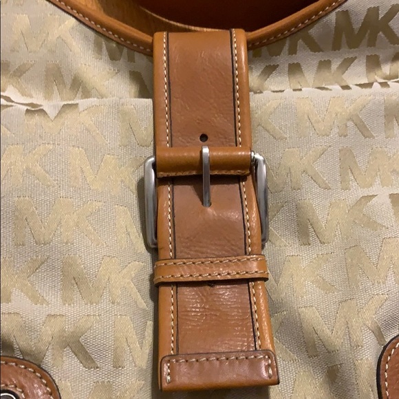 Michael Kors shoulder bag- gold signature jacquard - Picture 3 of 8